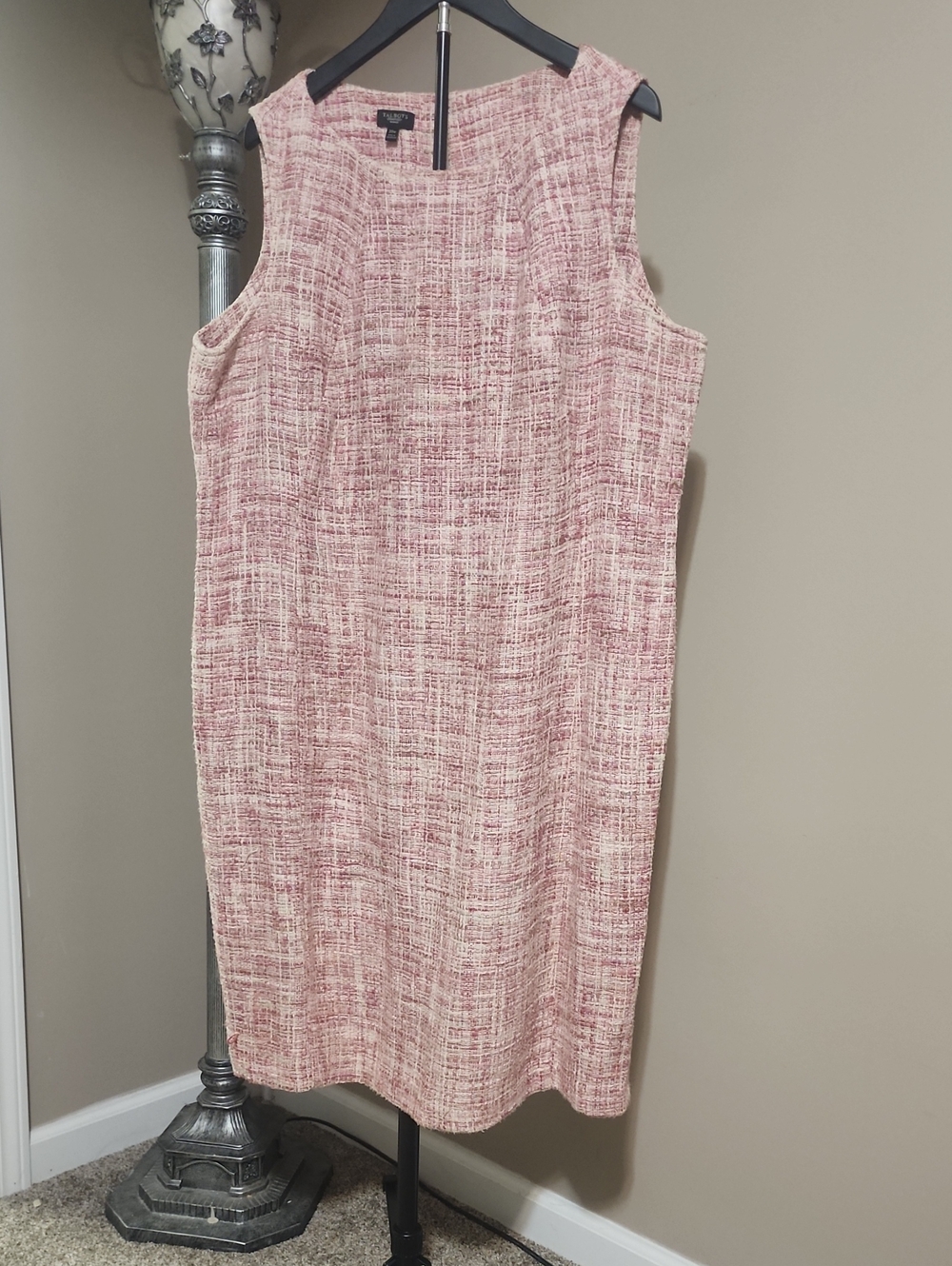 Talbots Pink Tweed Midi Sheath Dress